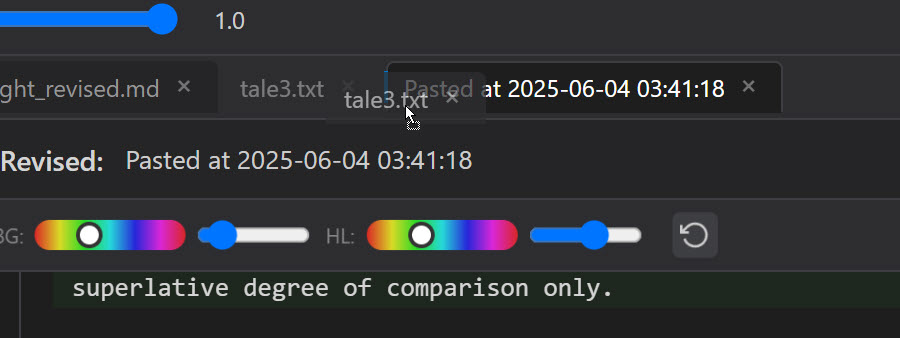 Dragging a tab to reorder
