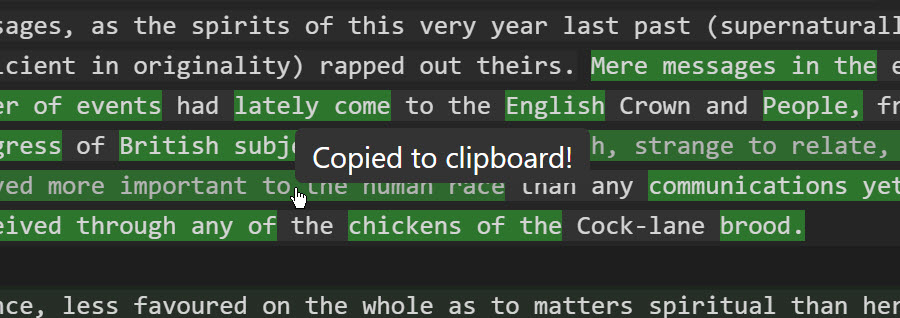 Copy and append buttons in the interface